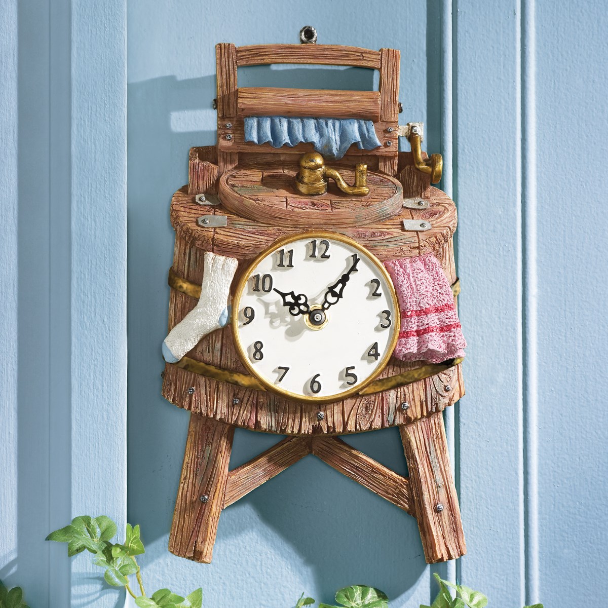 Vintage Wash Bucket Shaped Wall Clock Collections Etc.