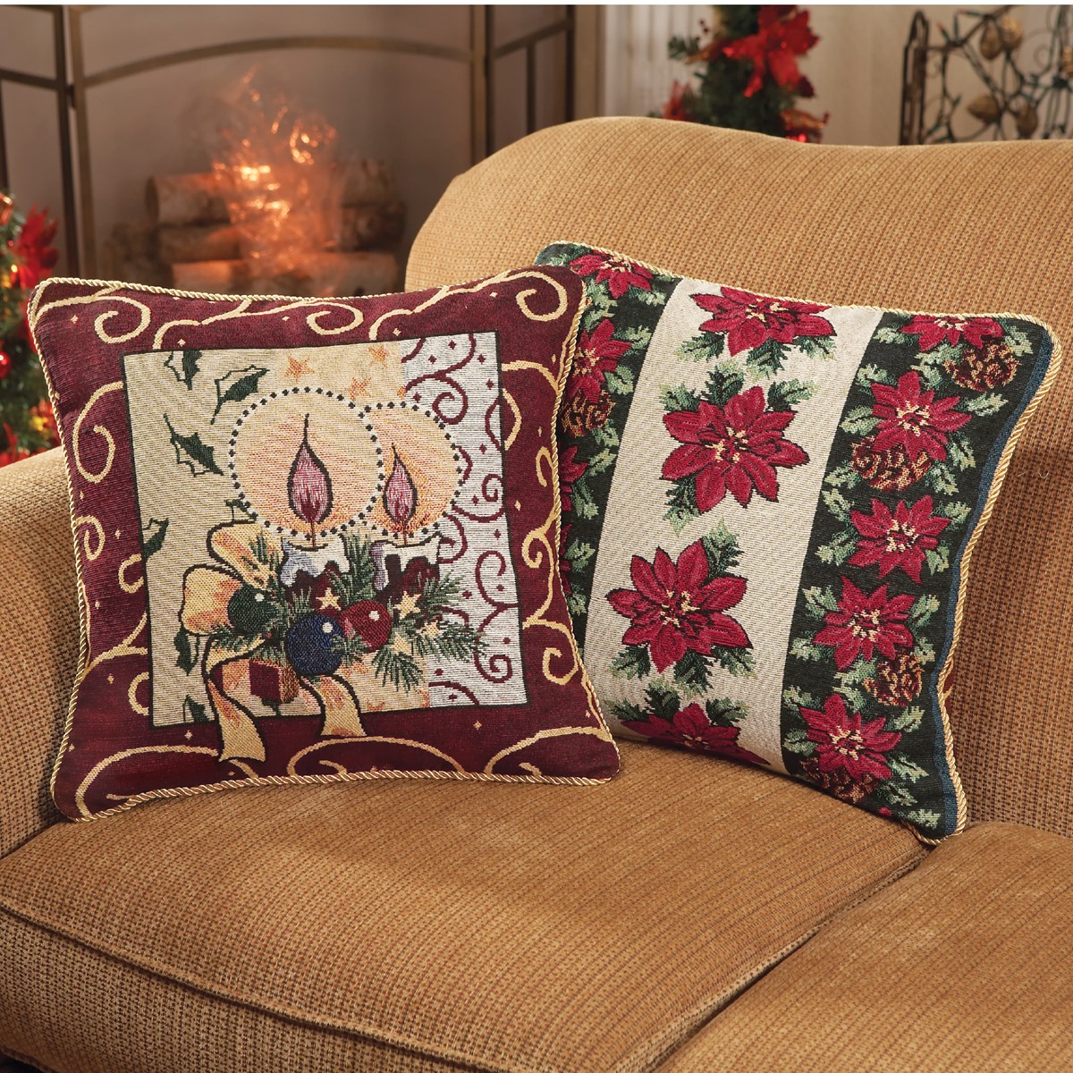 Reversible Holiday Throw Pillow Covers Set of 2 Collections Etc.