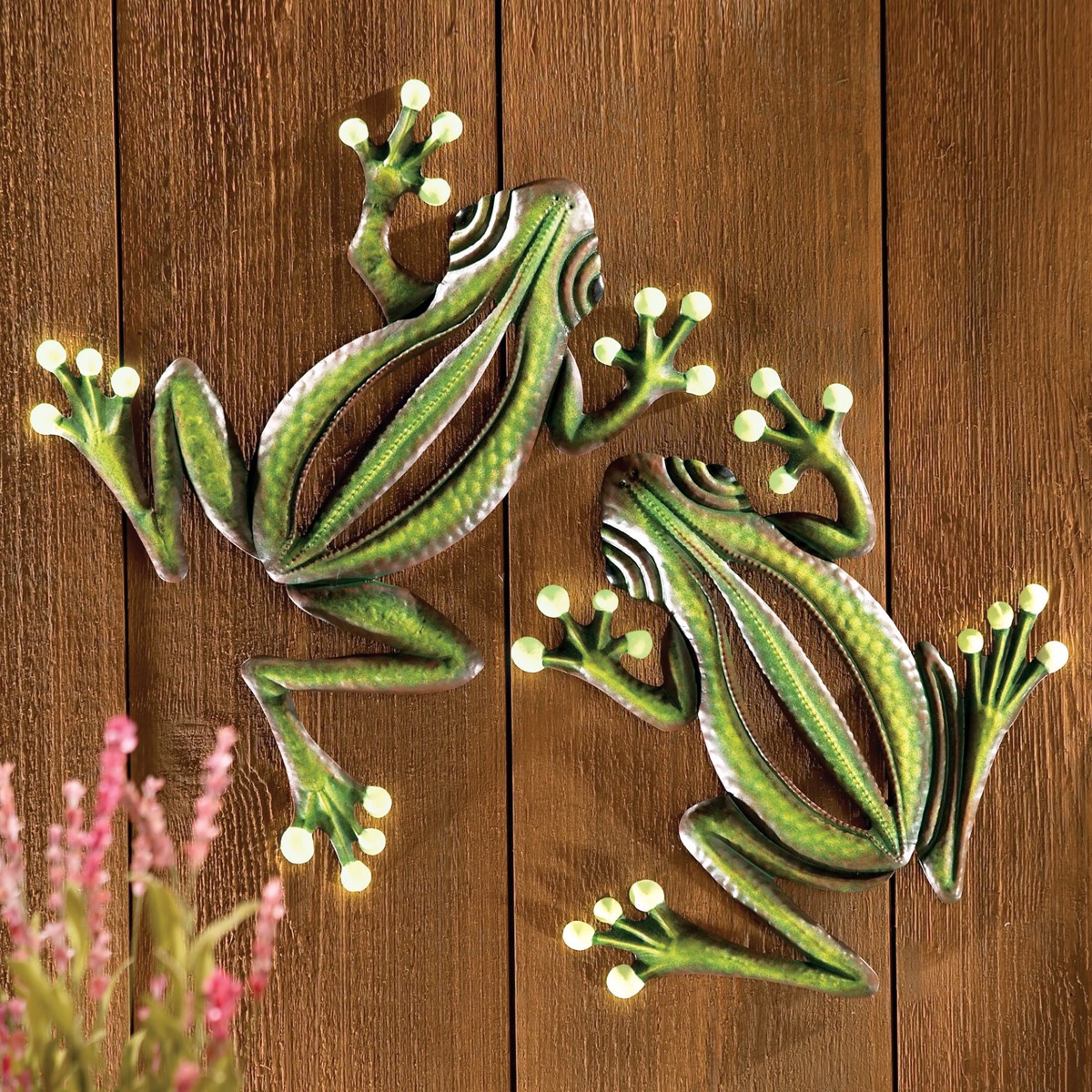 Glowing Garden Frogs Wall Decor Set of 2 Collections Etc.