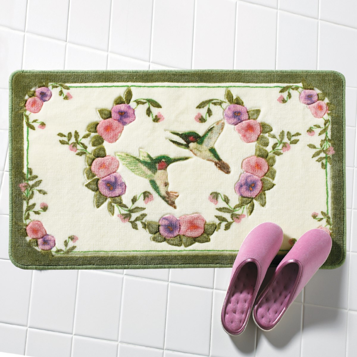 Hummingbird Floral Bath Accent Rug Collections Etc.