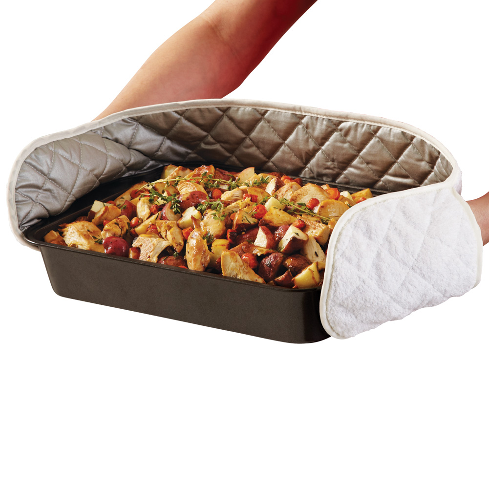 Extra Long Pot Holder Large Pans, Ensures Better Safety - Hanging Loop for Easy Storage, Grey