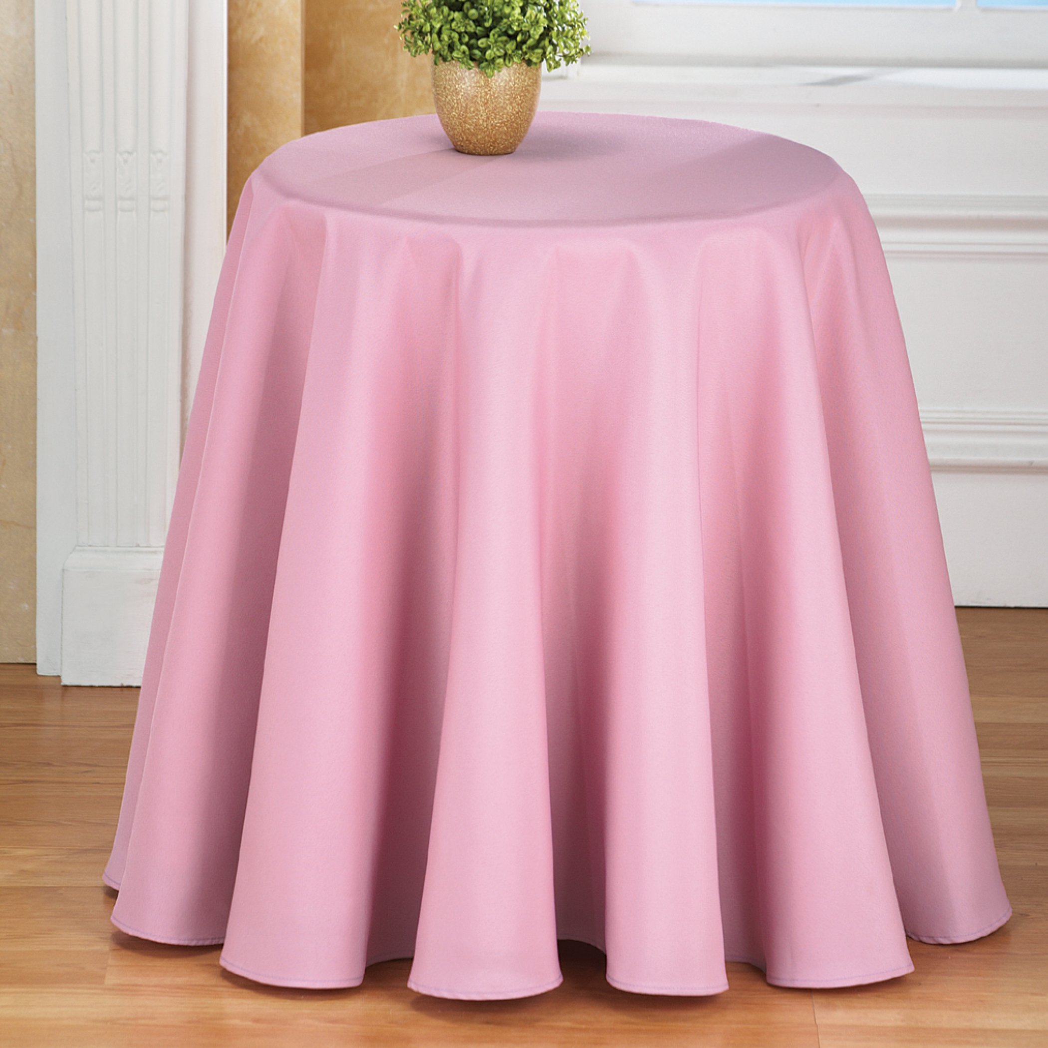 70 Inch Round Solid Colored Tablecloth, 100% Durable Polyester - Picture 42 of 63