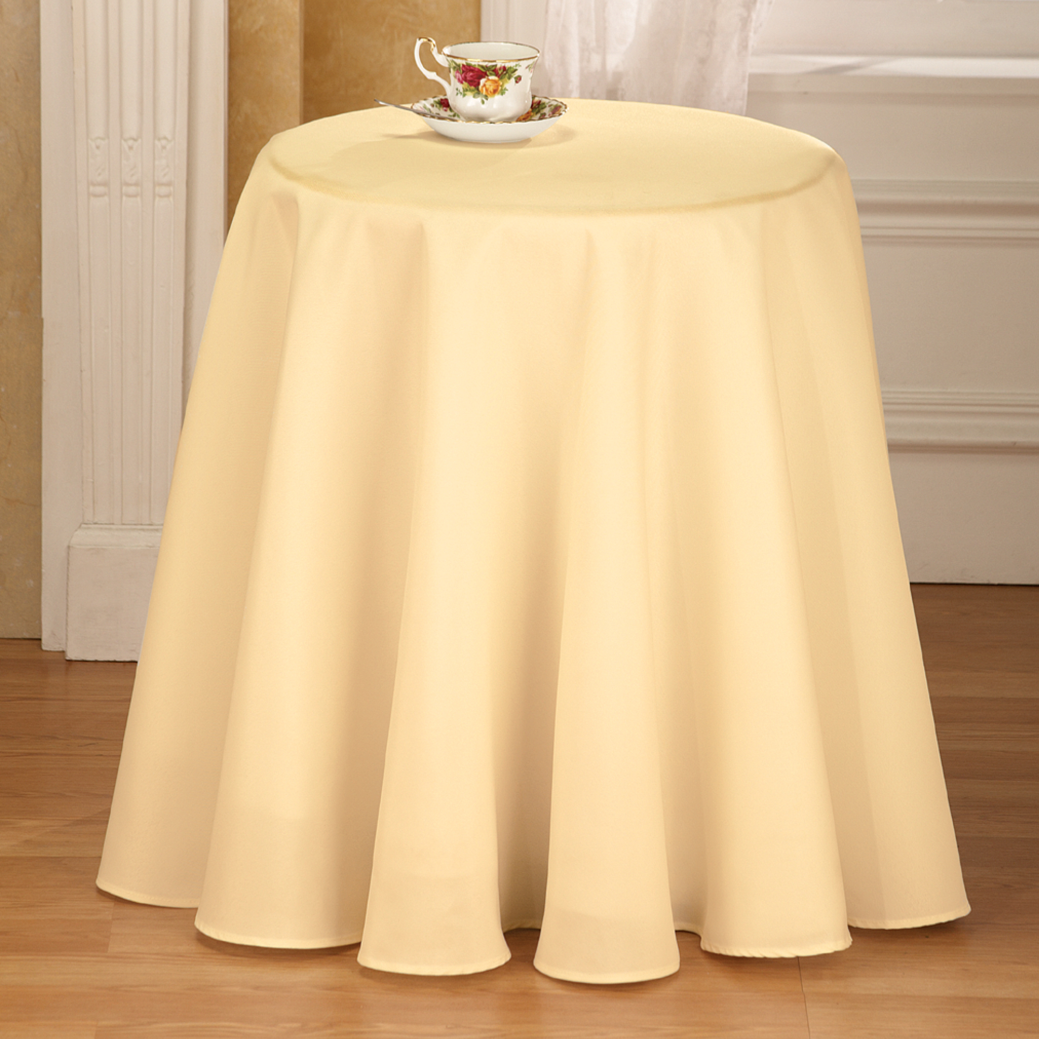 70 Inch Round Solid Colored Tablecloth, 100% Durable Polyester - Picture 60 of 63
