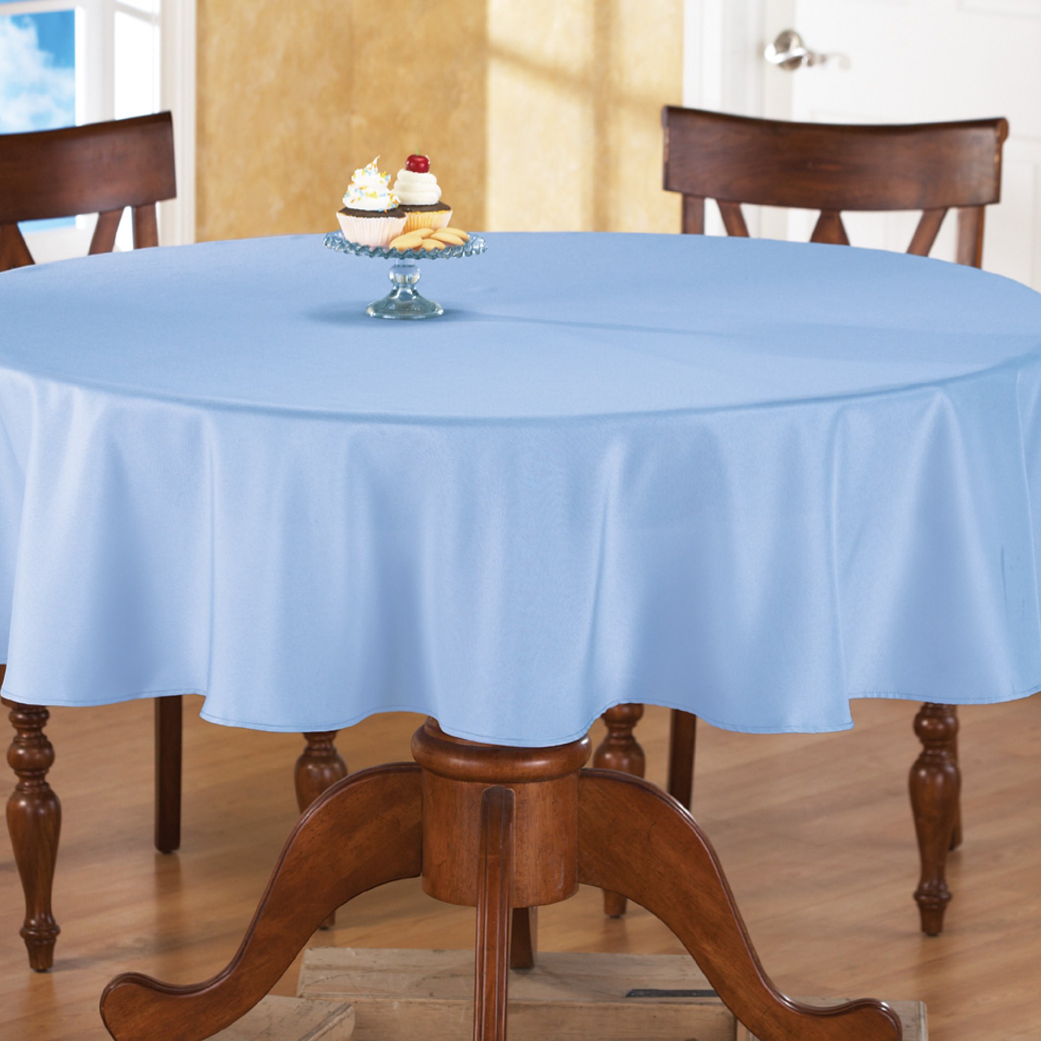 70 Inch Round Solid Colored Tablecloth, 100% Durable Polyester - Picture 5 of 63