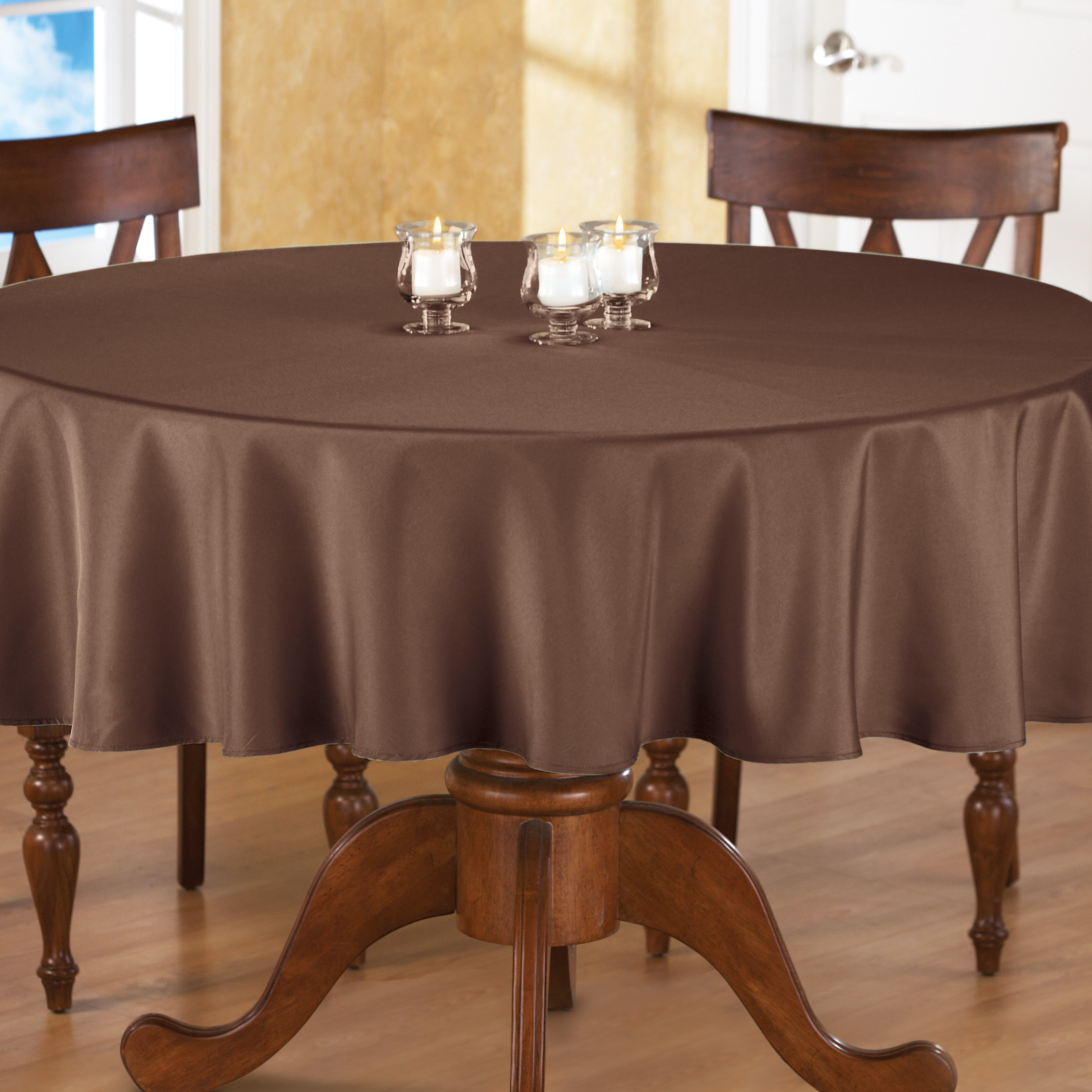 70 Inch Round Solid Colored Tablecloth, 100% Durable Polyester - Picture 11 of 63
