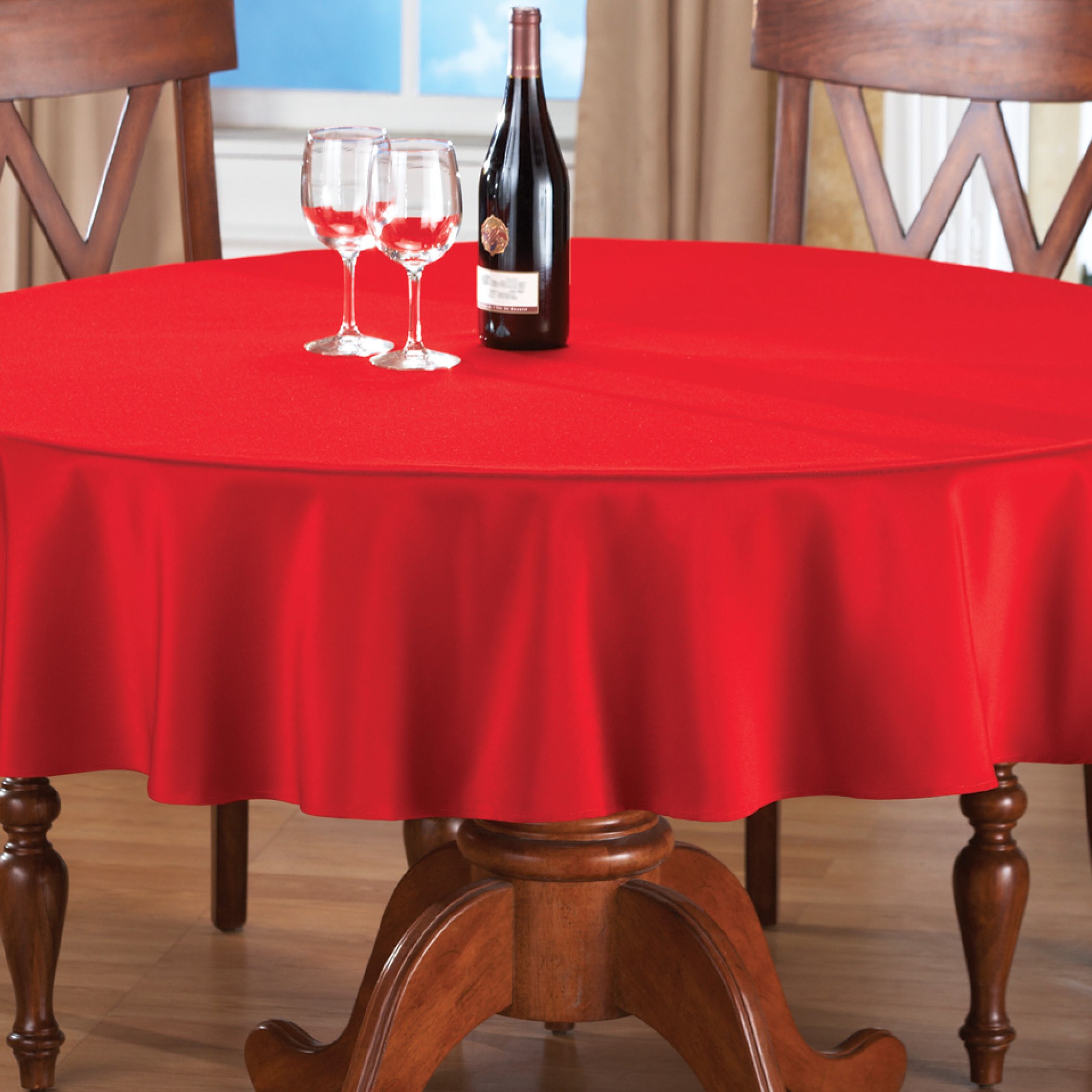 70 Inch Round Solid Colored Tablecloth, 100% Durable Polyester - Picture 35 of 63