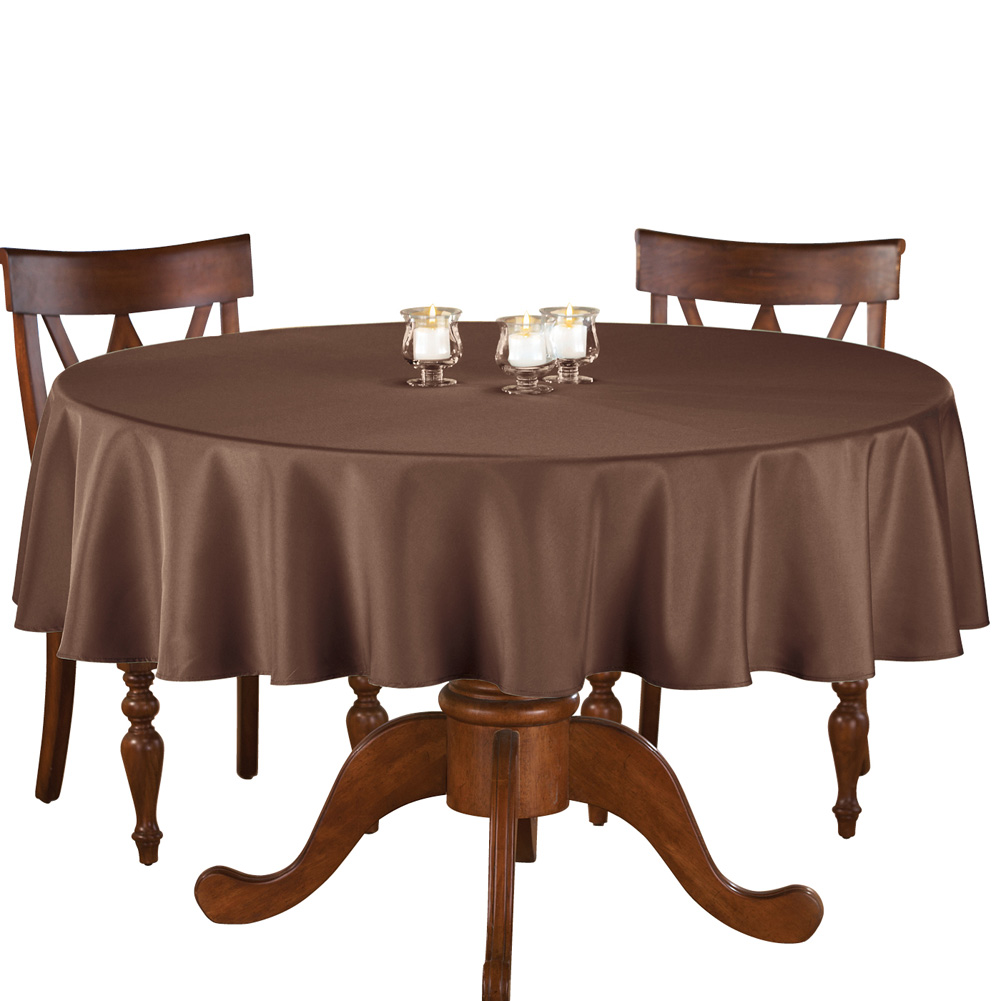 70 Inch Round Solid Colored Tablecloth, 100% Durable Polyester - Picture 10 of 63