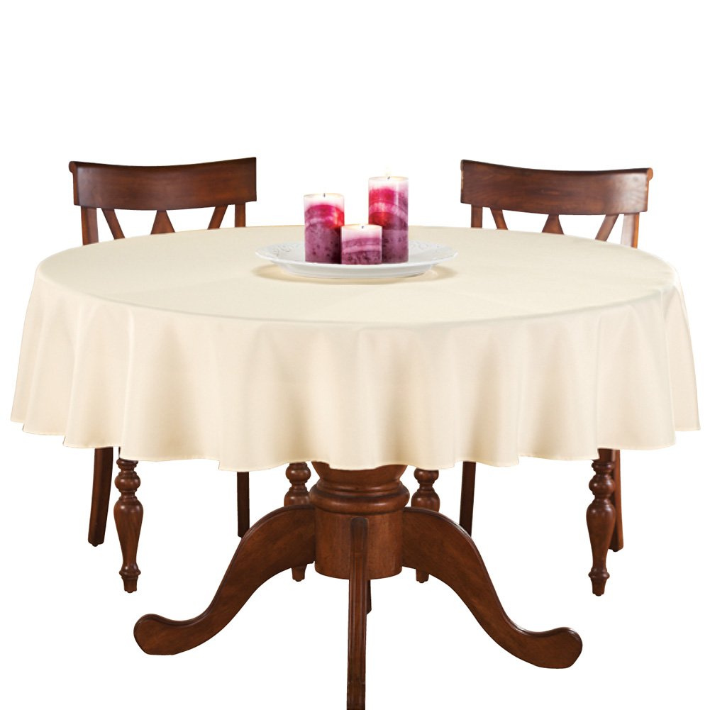 70 Inch Round Solid Colored Tablecloth, 100% Durable Polyester - Picture 22 of 63