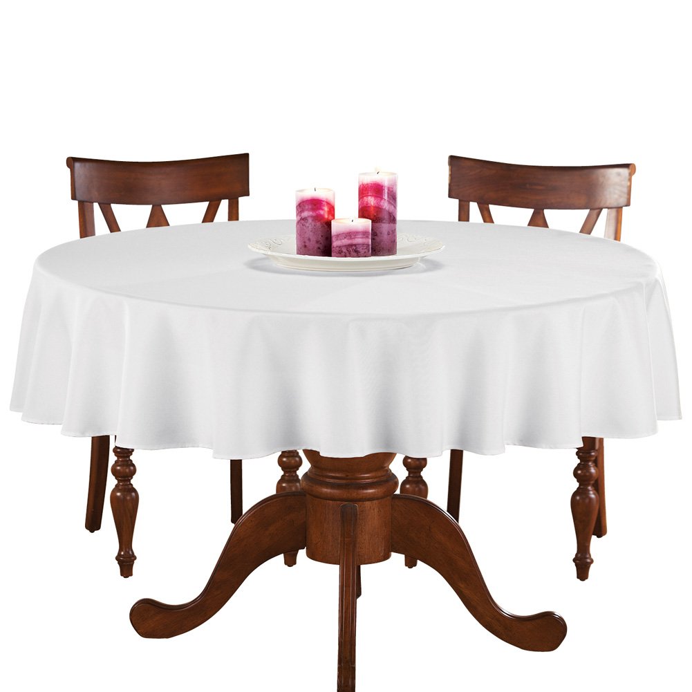 70 Inch Round Solid Colored Tablecloth, 100% Durable Polyester - Picture 52 of 63