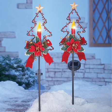 Solar Candle Garden Stakes Set Of 2 Collections Etc - Metal Garden Candle Stakes Solar Candle Garden Stakes Set Of 2 Collections Etc - Metal Garden Candle Stakes