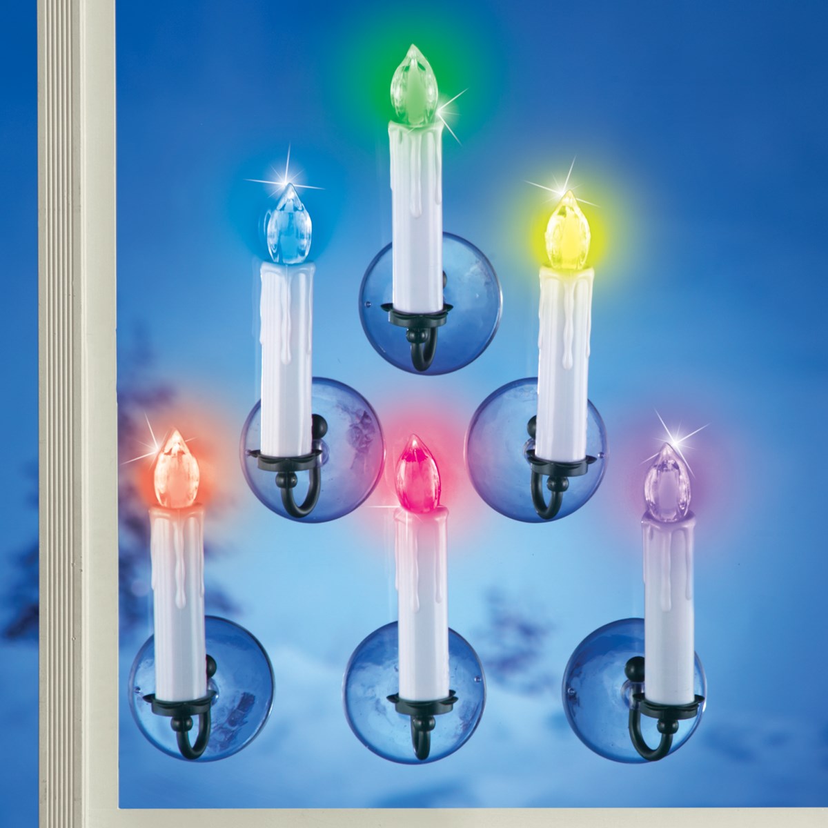 LED Window Suction Cup Candles Set of 6 Collections Etc.