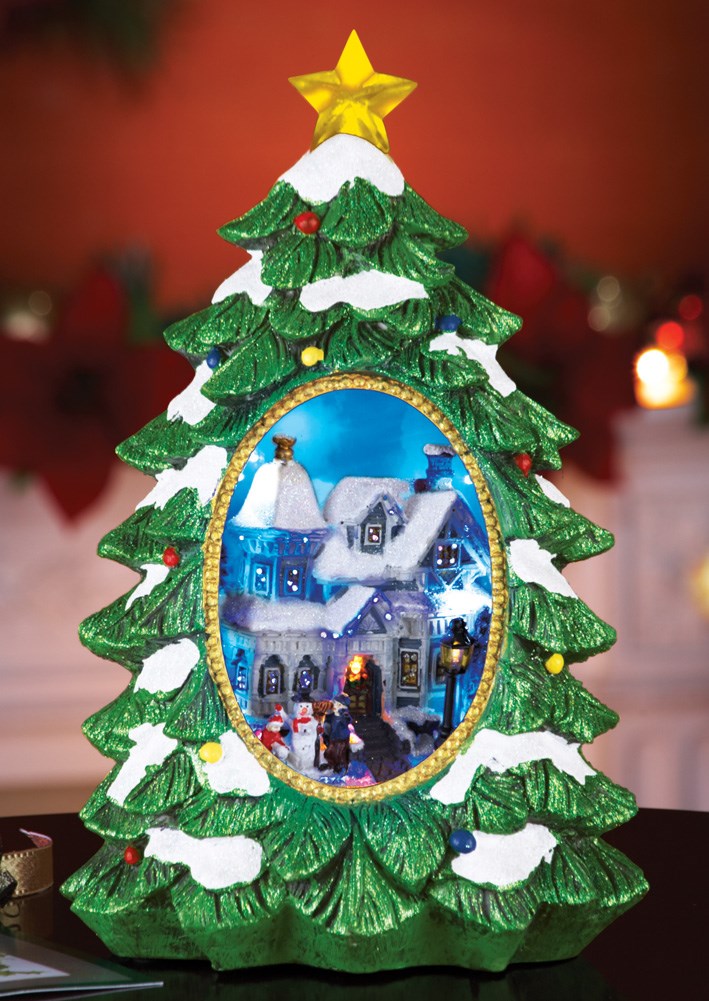 Lighted Christmas Village Tree Tabletop Decoration Collections Etc.