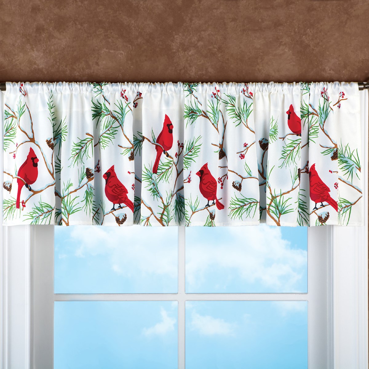 Holiday Cardinal Window Valance Collections Etc.