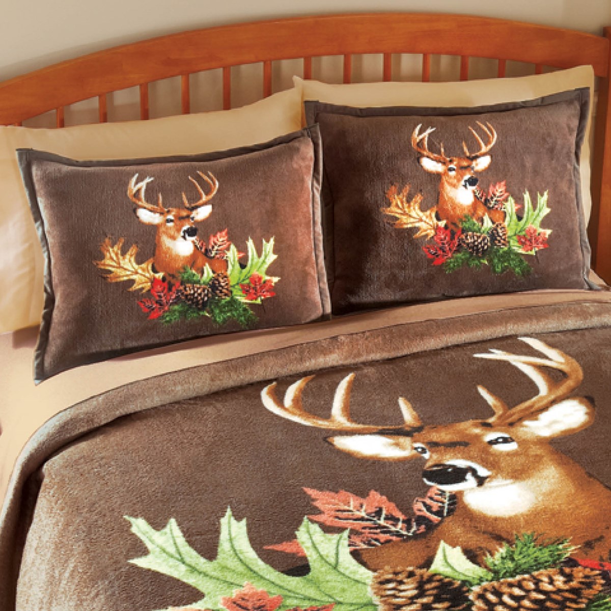 Northwoods Deer Fleece Pillow Shams Collections Etc.