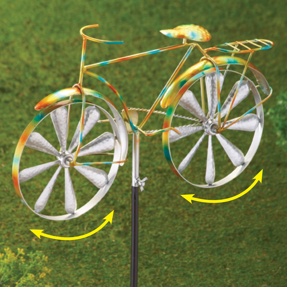 Whimsical Bicycle Wind Spinner Garden Stake Collections Etc.