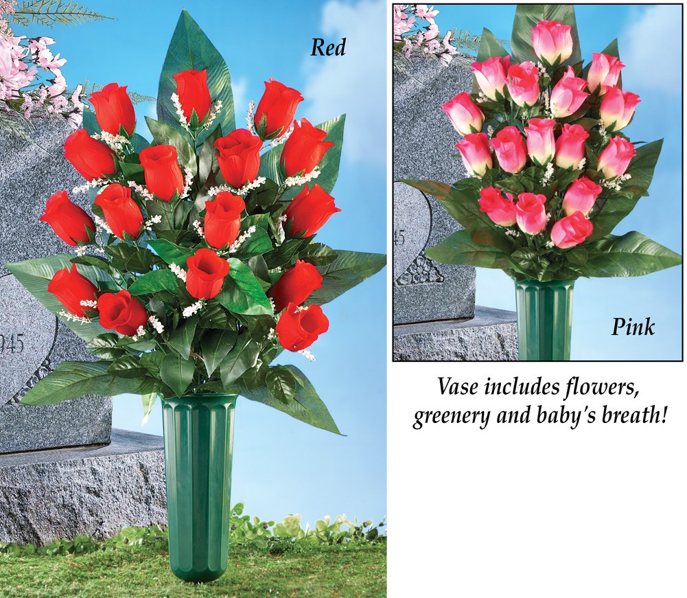 Floral Cemetery Memorial Vase Garden Stake Collections Etc.