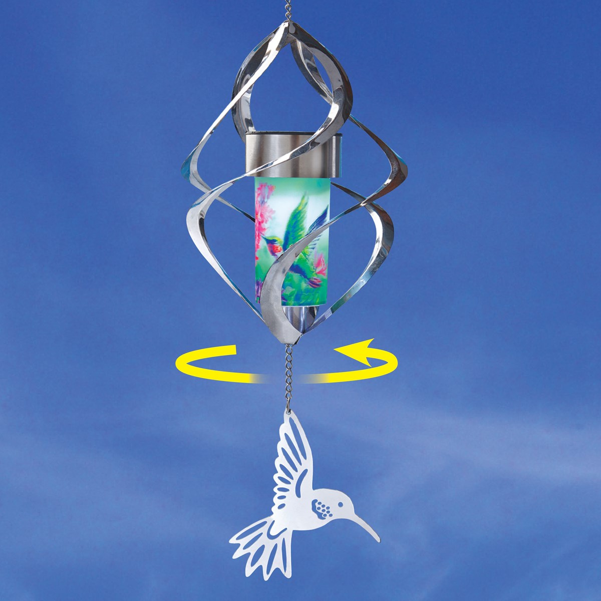 Hanging Spiral Wind Spinner with Solar Lights Collections Etc.