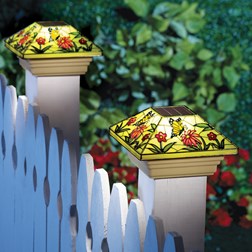 Solar Fence Post Light Cap With Bird Design Collections Etc