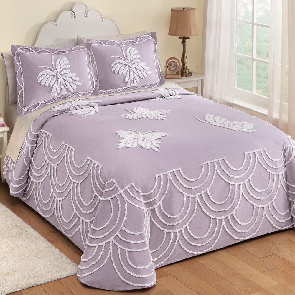 Lavender Chenille Butterfly Bedspread Collections Etc.
