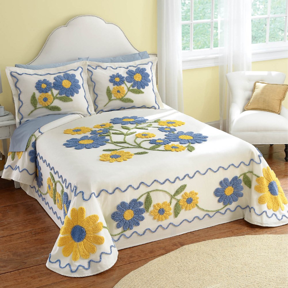 Daisy Chenille Floral Bedspread Collections Etc.