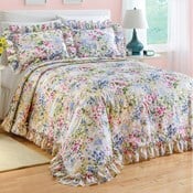 Lucy Colorful Floral Plisse Ruffled Edge Bedspread