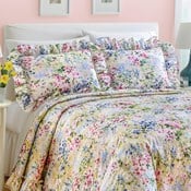 Floral Gardenscape Plisse Bedspread