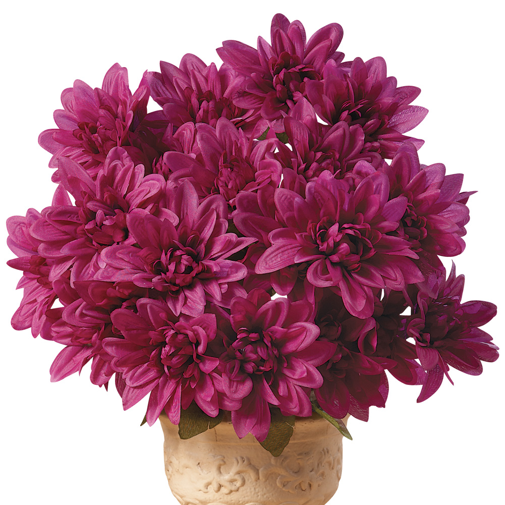 Artificial Chrysanthemums, Low-Maintenance Colorful Artificial Flower Bouquets, Set of 3, Purple