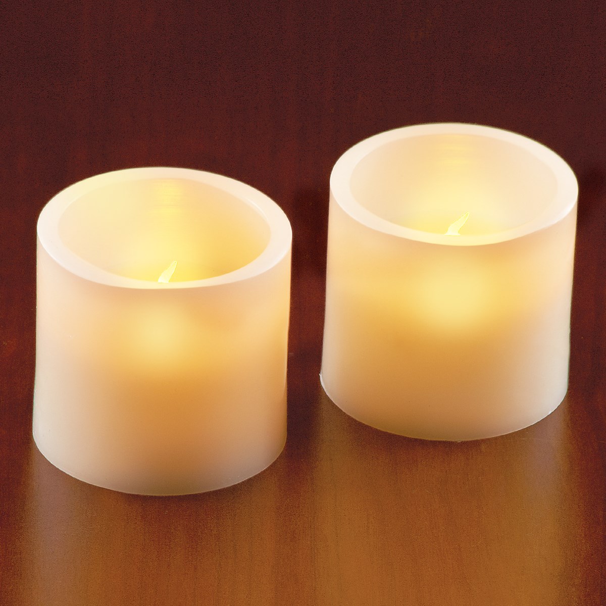 LED Flat Top Pillar Candles Set of 2 Collections Etc.