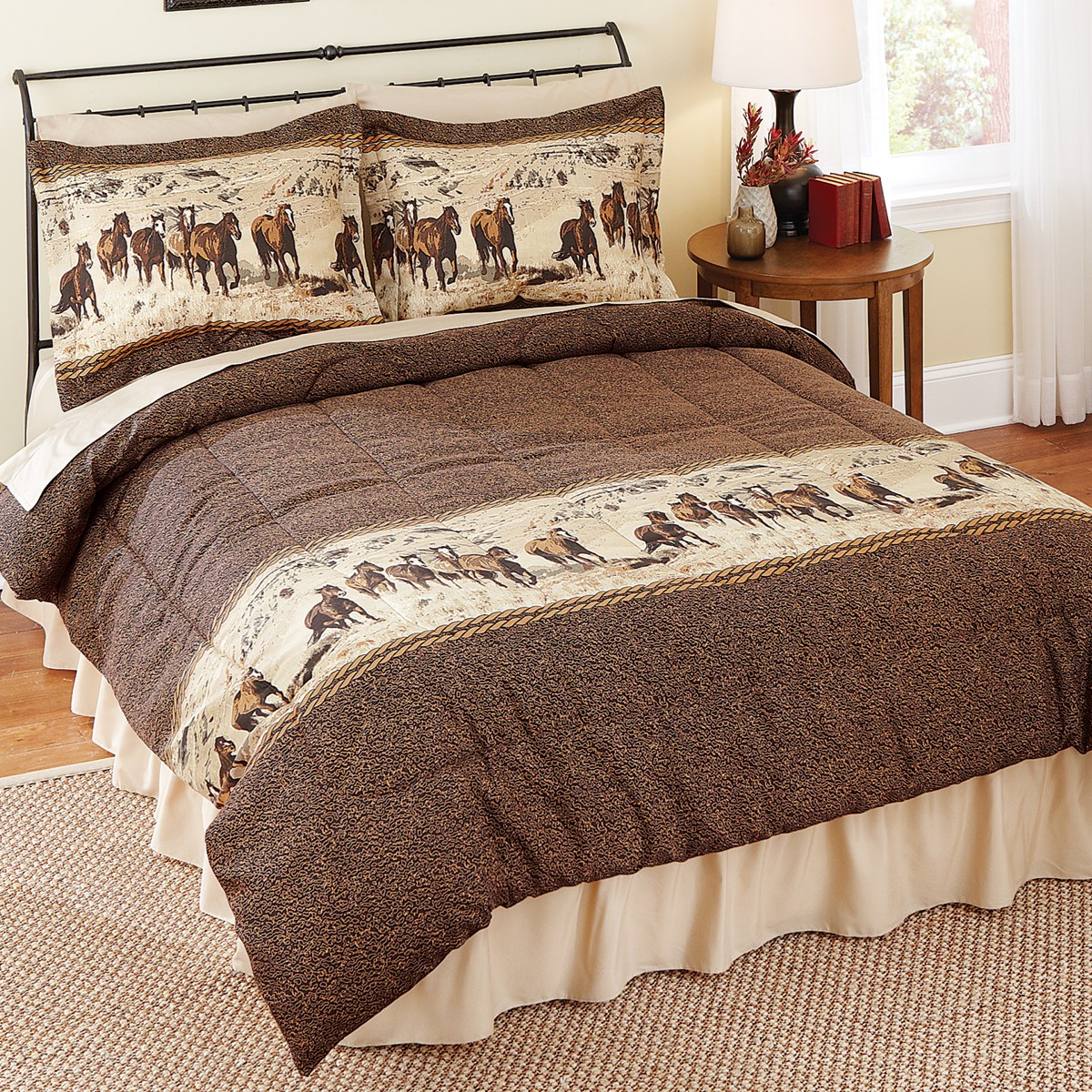 Western Wild Horses Bedroom Comforter Set Collections Etc.