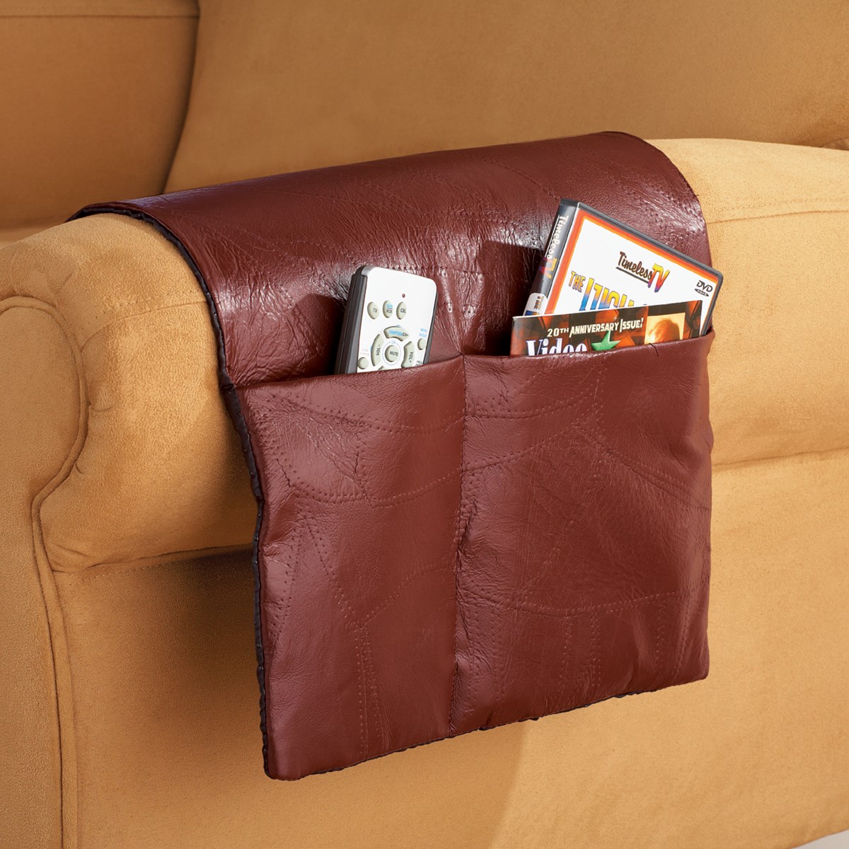 Patchwork Leather Armchair Storage Saver Collections Etc.