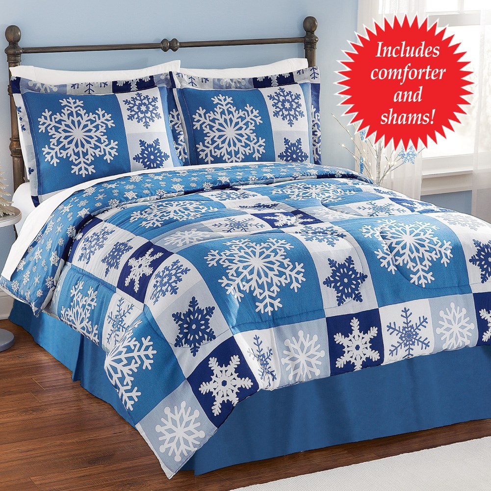 Reversible Snowflake Patch Comforter Set Collections Etc.