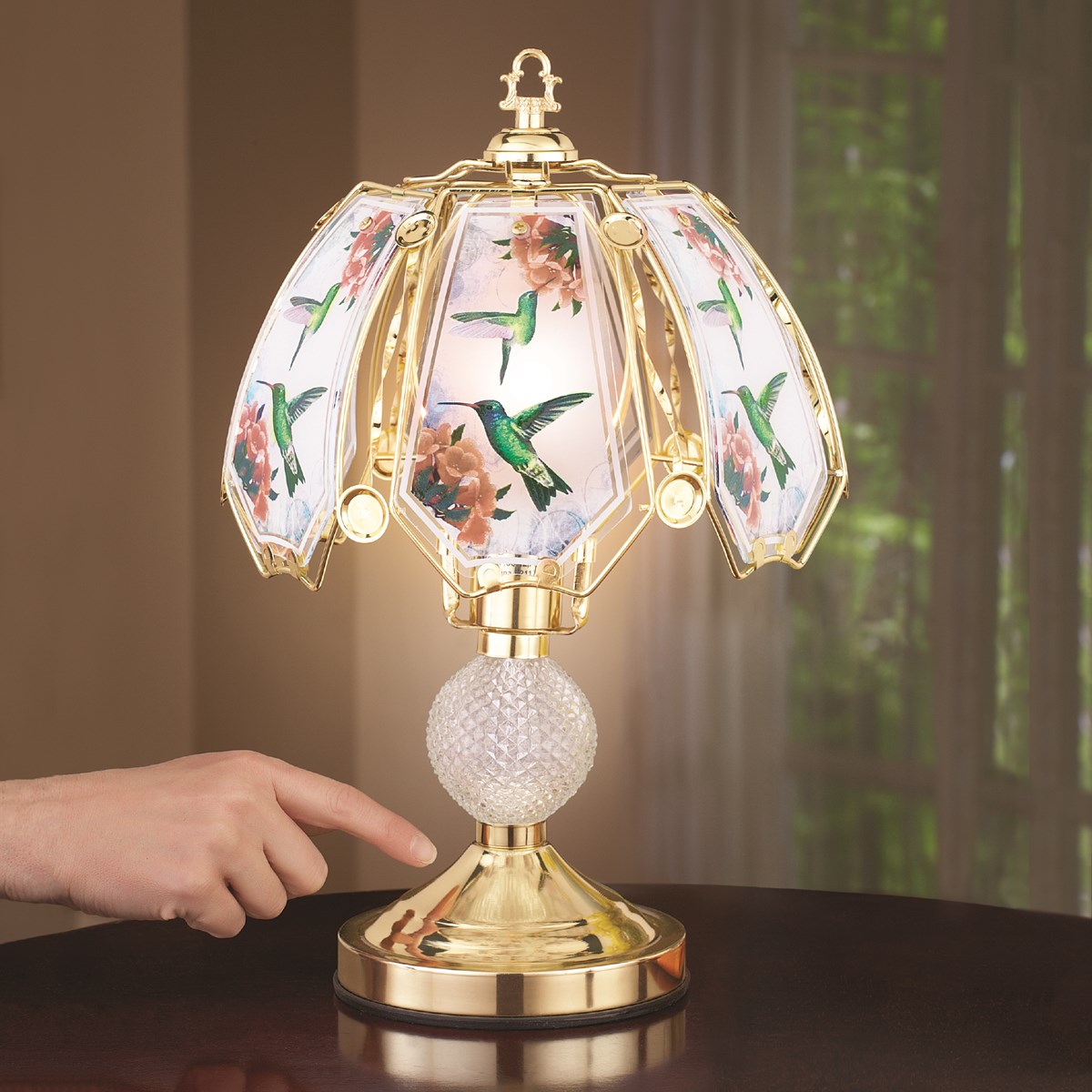 Hummingbird Touch Lamp with Goldtone Base Collections Etc.