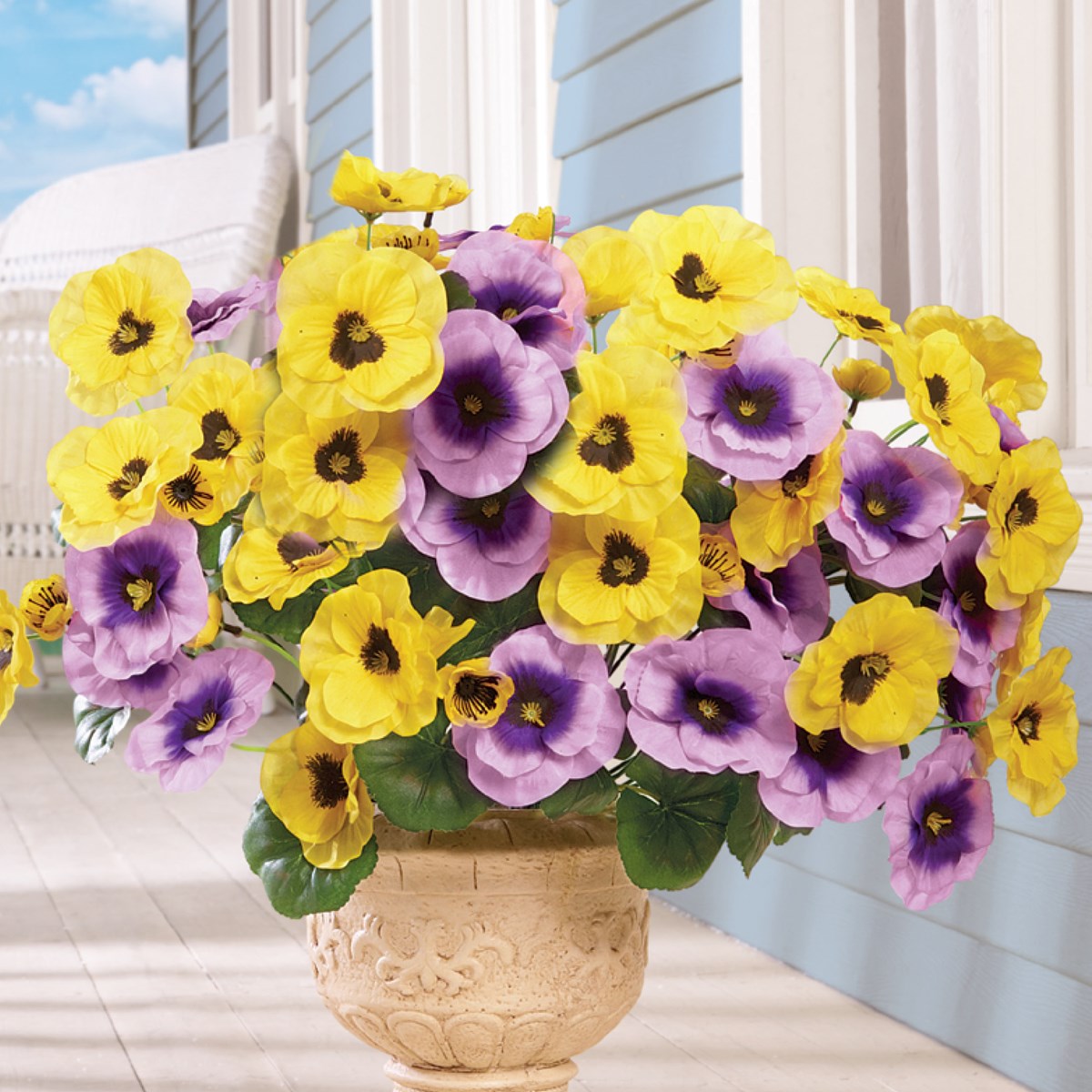 Indoor or Outdoor Artificial Pansies Set of 3 Collections Etc.