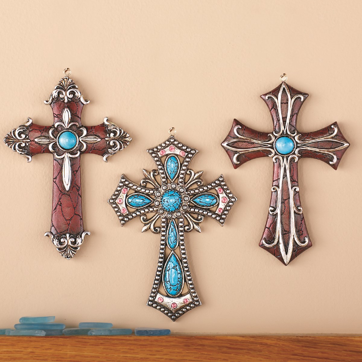 Western Hanging Cross Wall Decor Set of 3 Collections Etc.