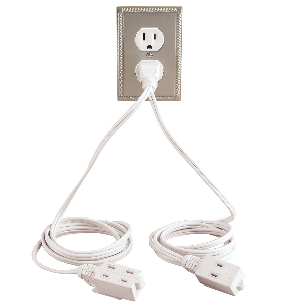 Double Ended Extension Cord, White