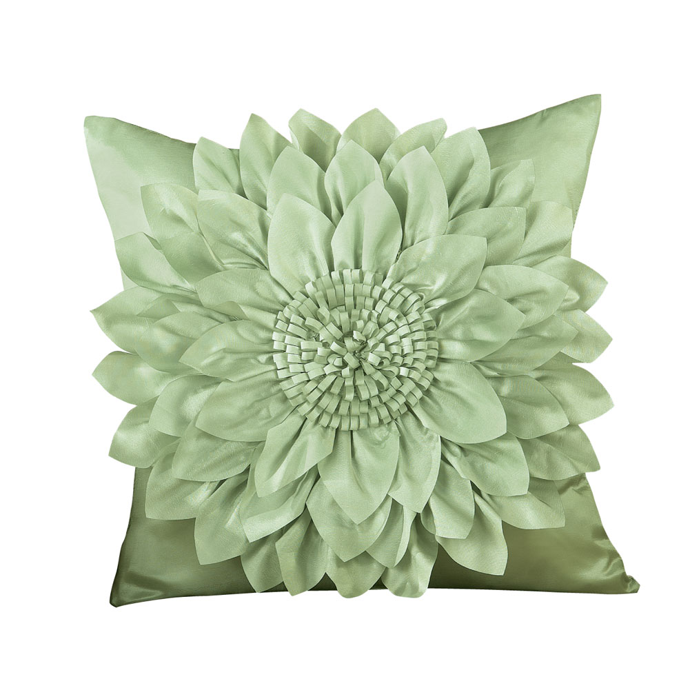 Elegant Blooming Flower Pillow Cover Sage 17" x 17"