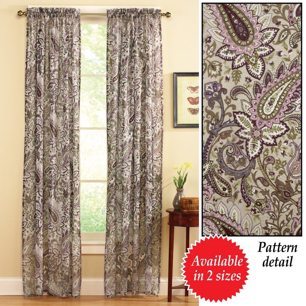 Floral Paisley Sheer Curtain Collections Etc