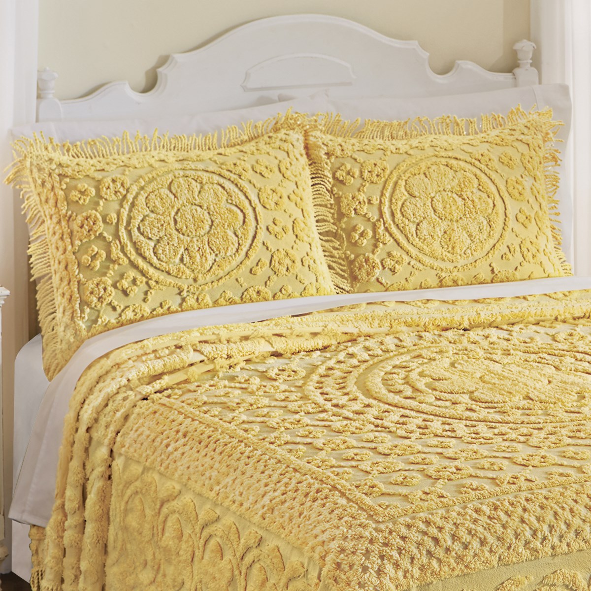 Calista Chenille Pillow Sham with Fringe Border Collections Etc.