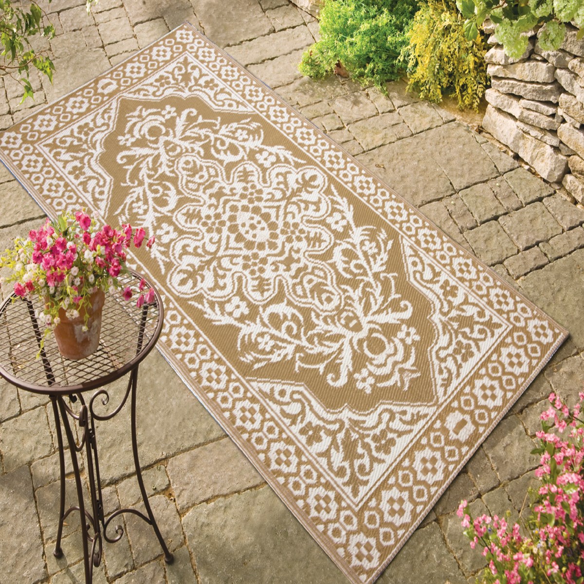 Reversible Medallion Patio Mat Collections Etc.