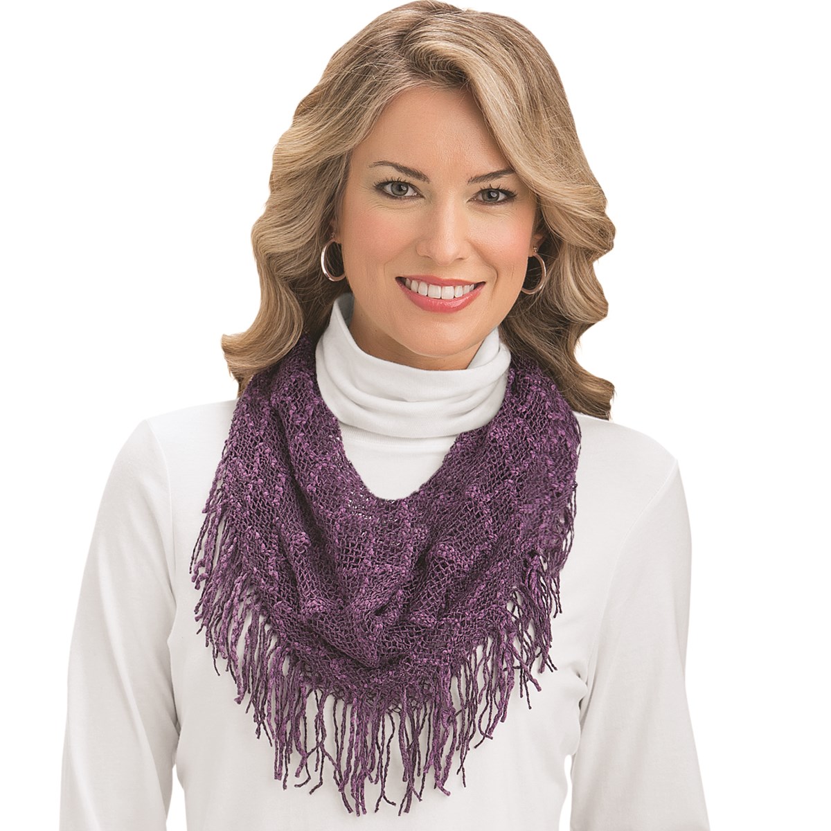 Crochet Tassel Fringe Infinity Scarf Collections Etc.