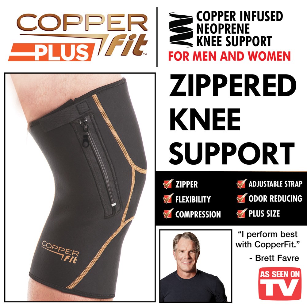 Copper Fit Plus Zippered Knee Support Sleeve Collections Etc.