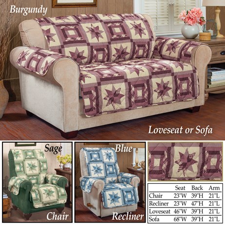 Country Star Quilted Furniture Cover Protector Collections Etc