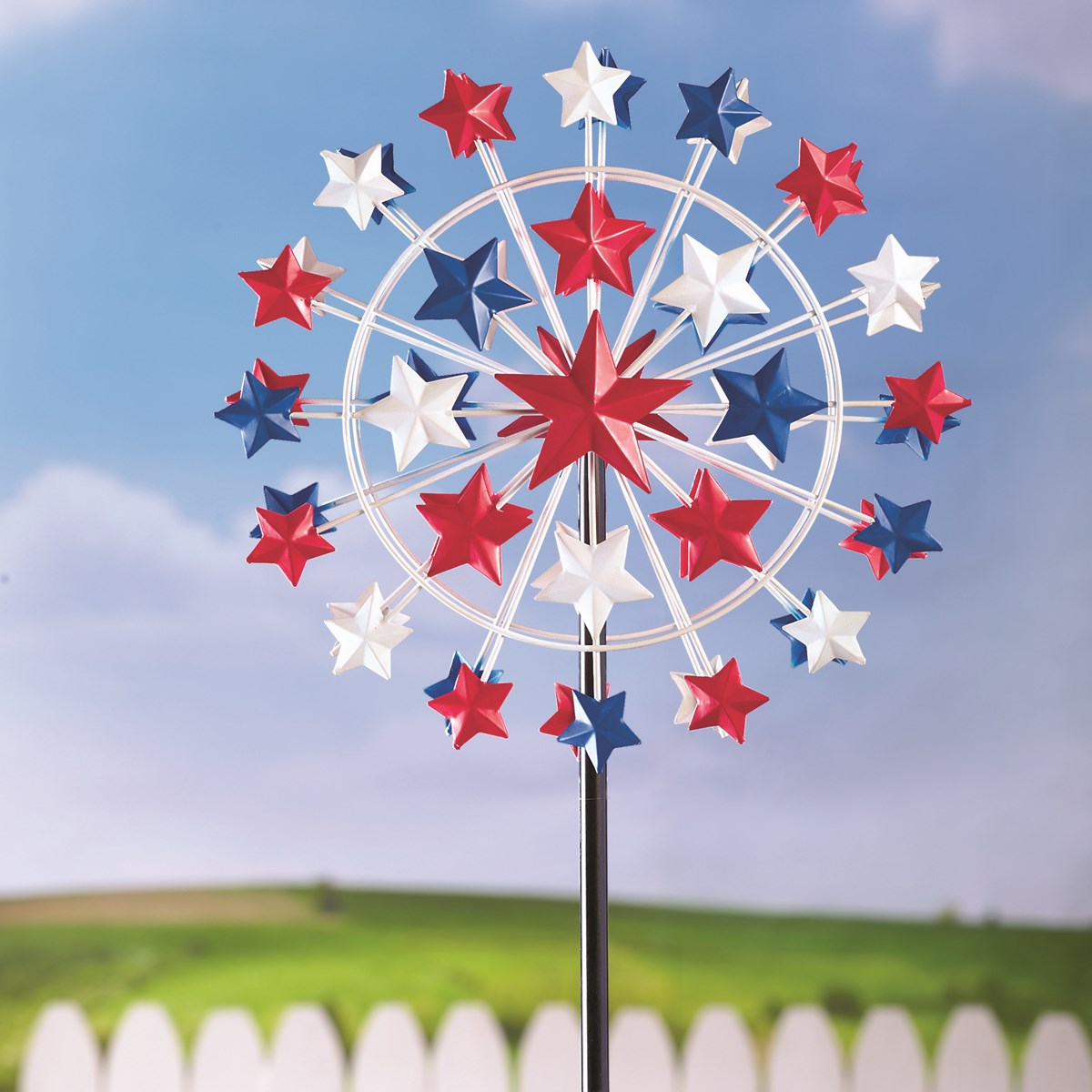 5Ft Patriotic Star Garden Wind Spinner Collections Etc.
