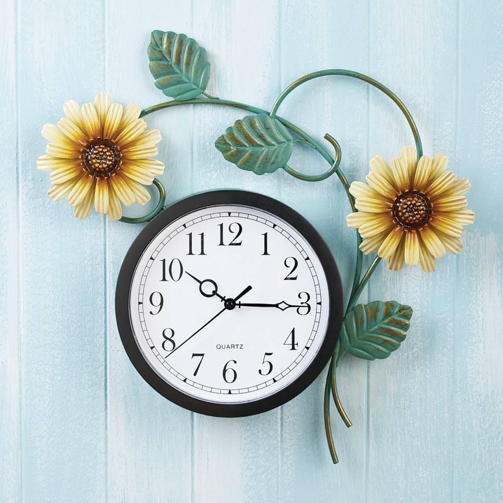 Metal Sunflower Wall Clock