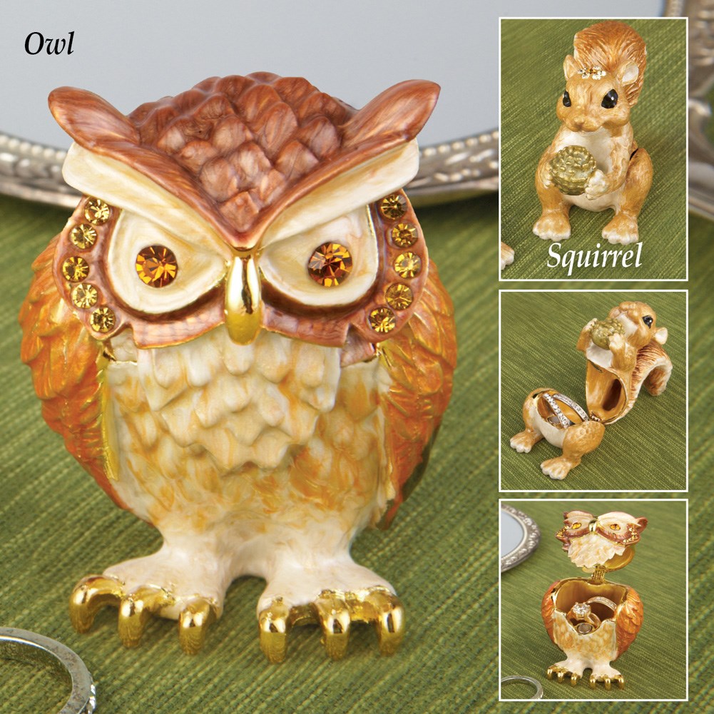 Animal Jewelry Holder Hinged Trinket Boxes Collections Etc.