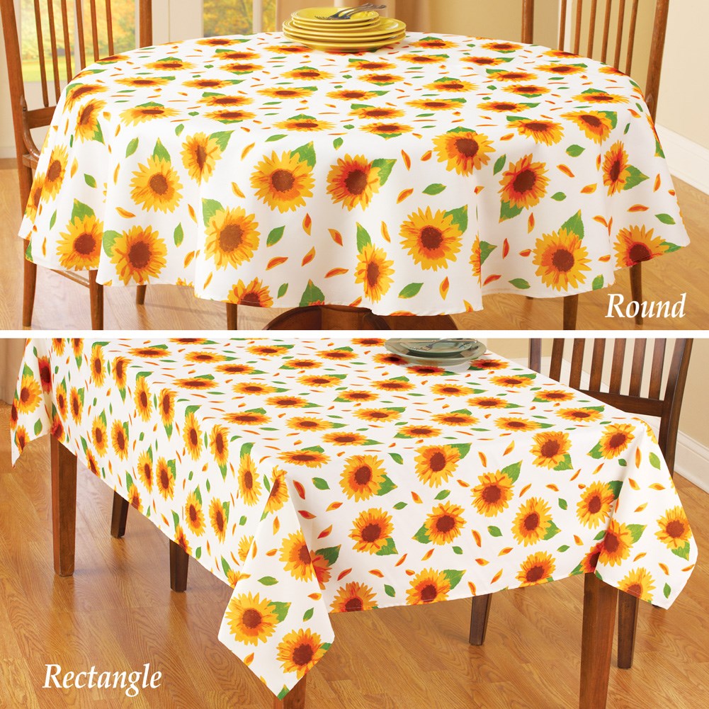 All Over Sunflower Printed Tablecloth Collections Etc.