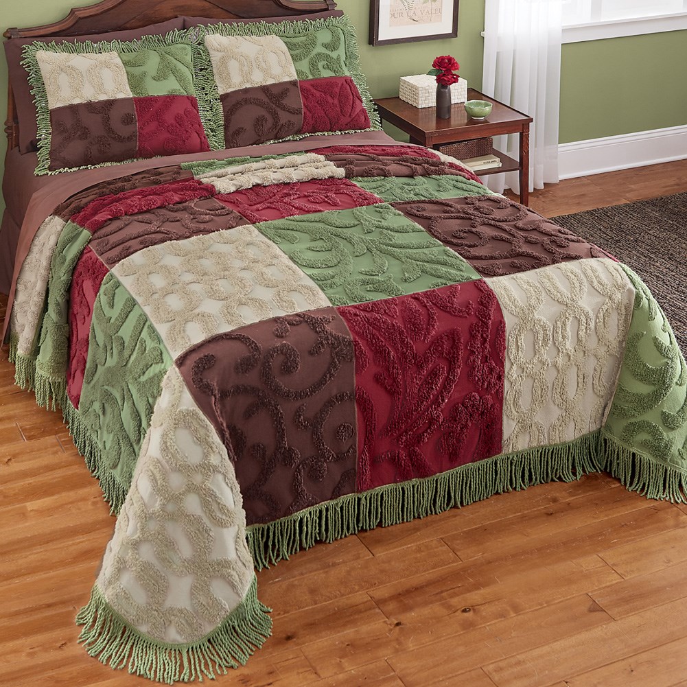Patchwork Chenille Fringe Bedspread Collections Etc.