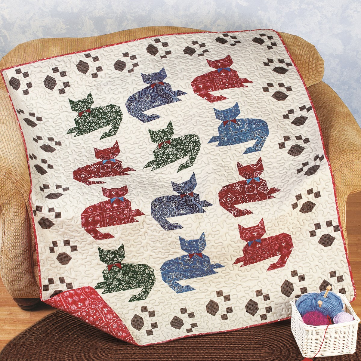 Cat Meow Quilted Throw Blanket Collections Etc.