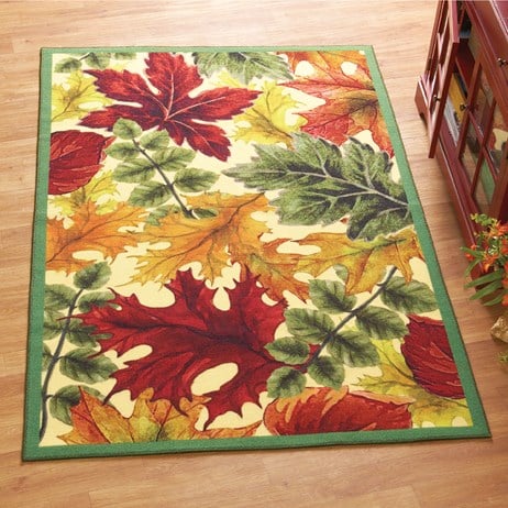 Colorful Autumn Leaves Rug
