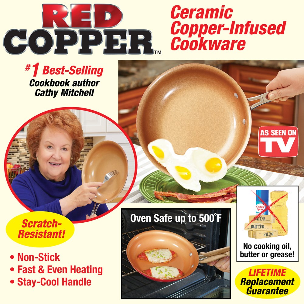 Red Copper Nonstick Ceramic Pan Collections Etc.